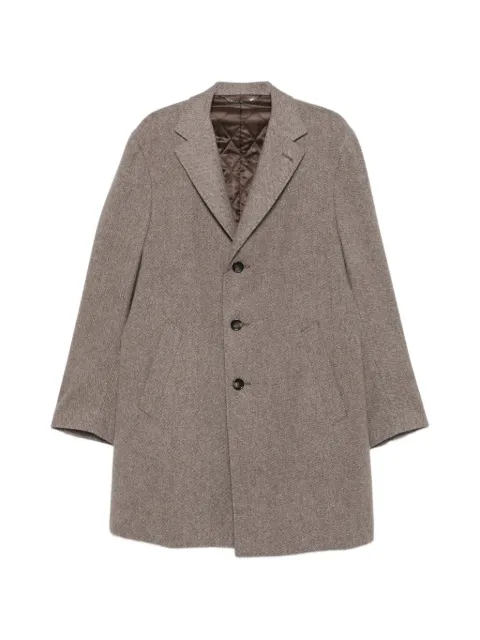 Canali single-breasted notched-lapels wool coat