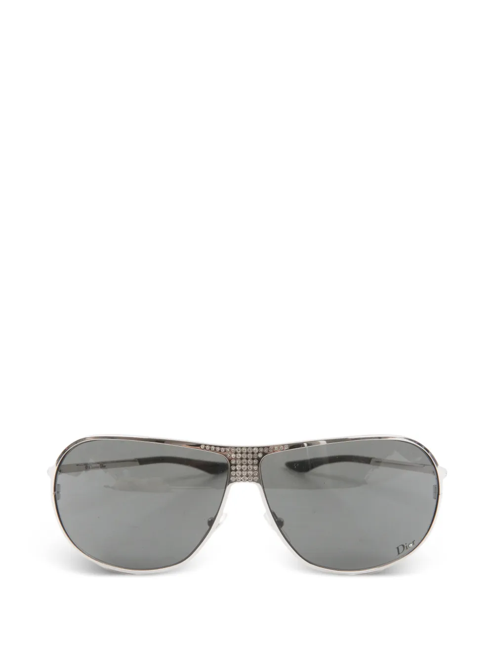 Christian Dior Pre-Owned 2004 Swarovski crystal mask sunglasses - Silber