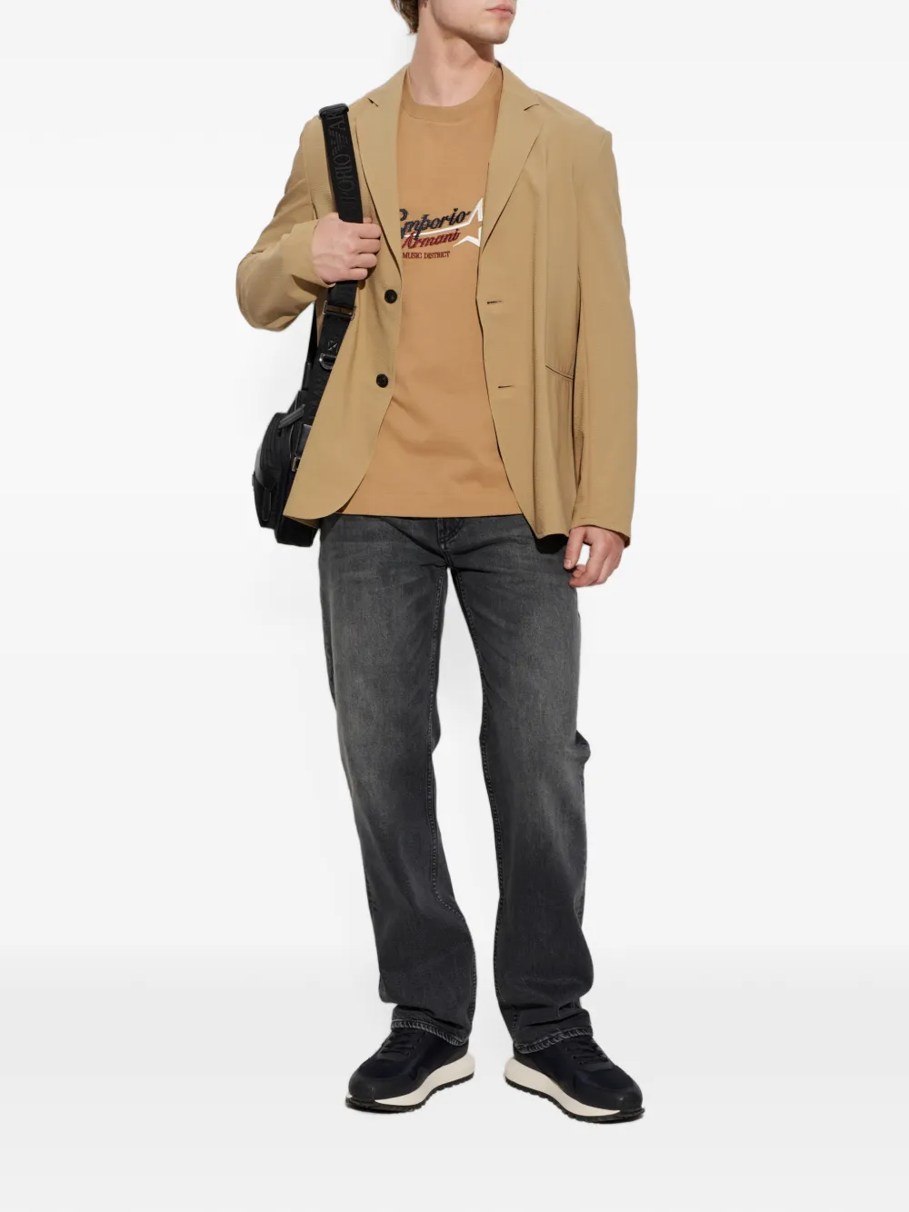 Emporio Armani Blazer met dubbele opening Beige