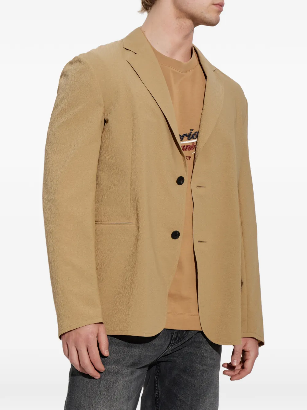 Emporio Armani Blazer met dubbele opening Beige