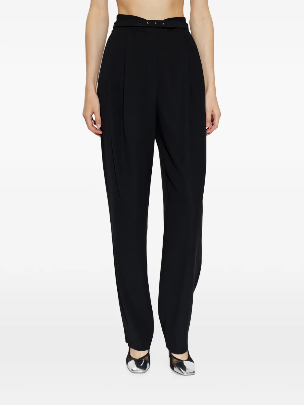 Emporio Armani Plooibroek met ceintuur Zwart