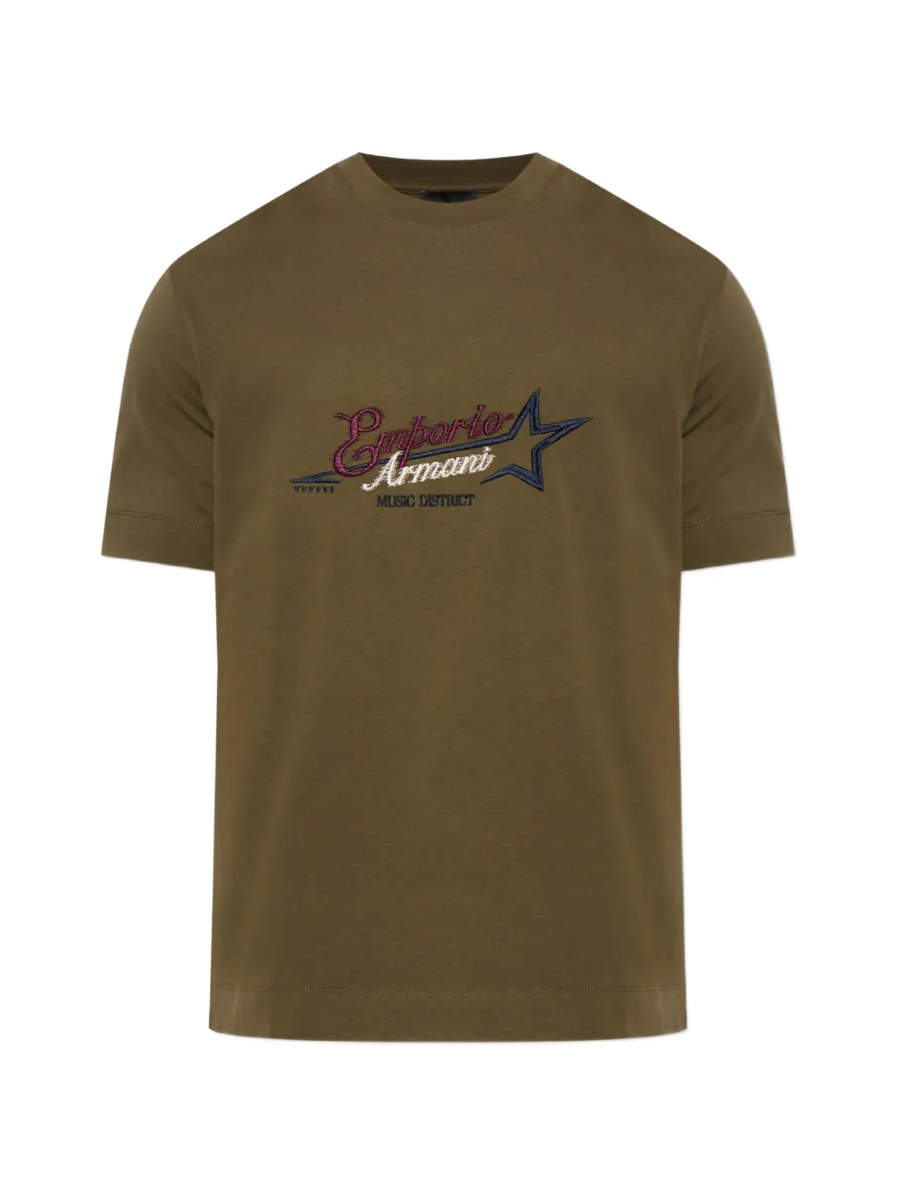 Emporio Armani embroidered logo T-shirt - Verde