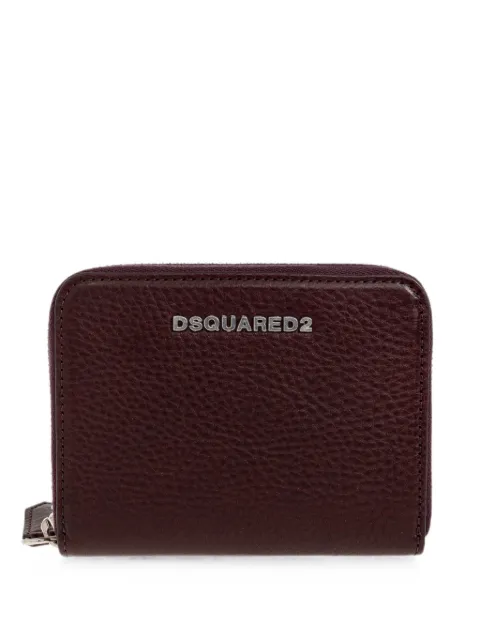 DSQUARED2 logo-plaque pebbled-leather wallet