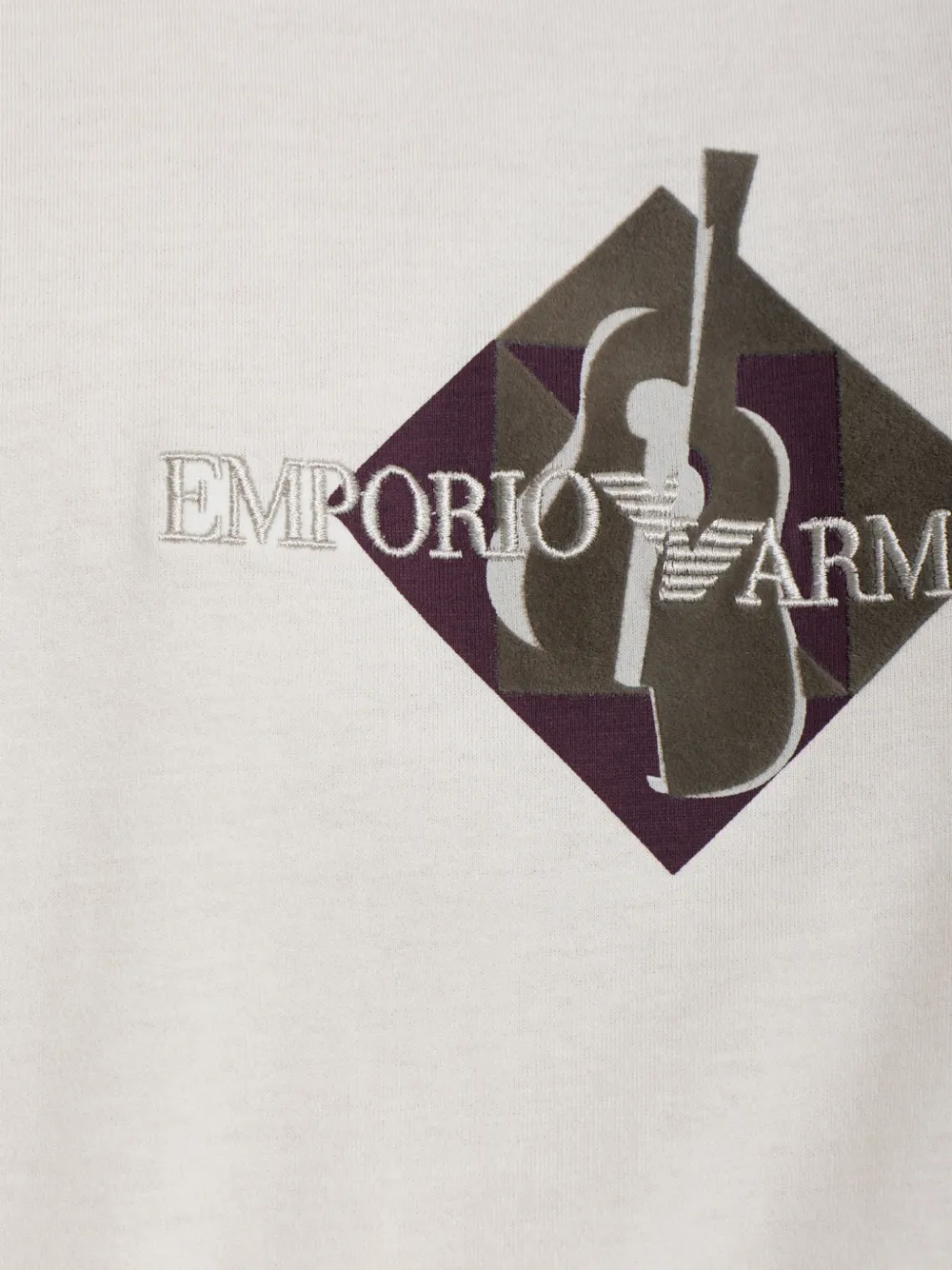 Emporio Armani T-shirt met geborduurd logo Wit