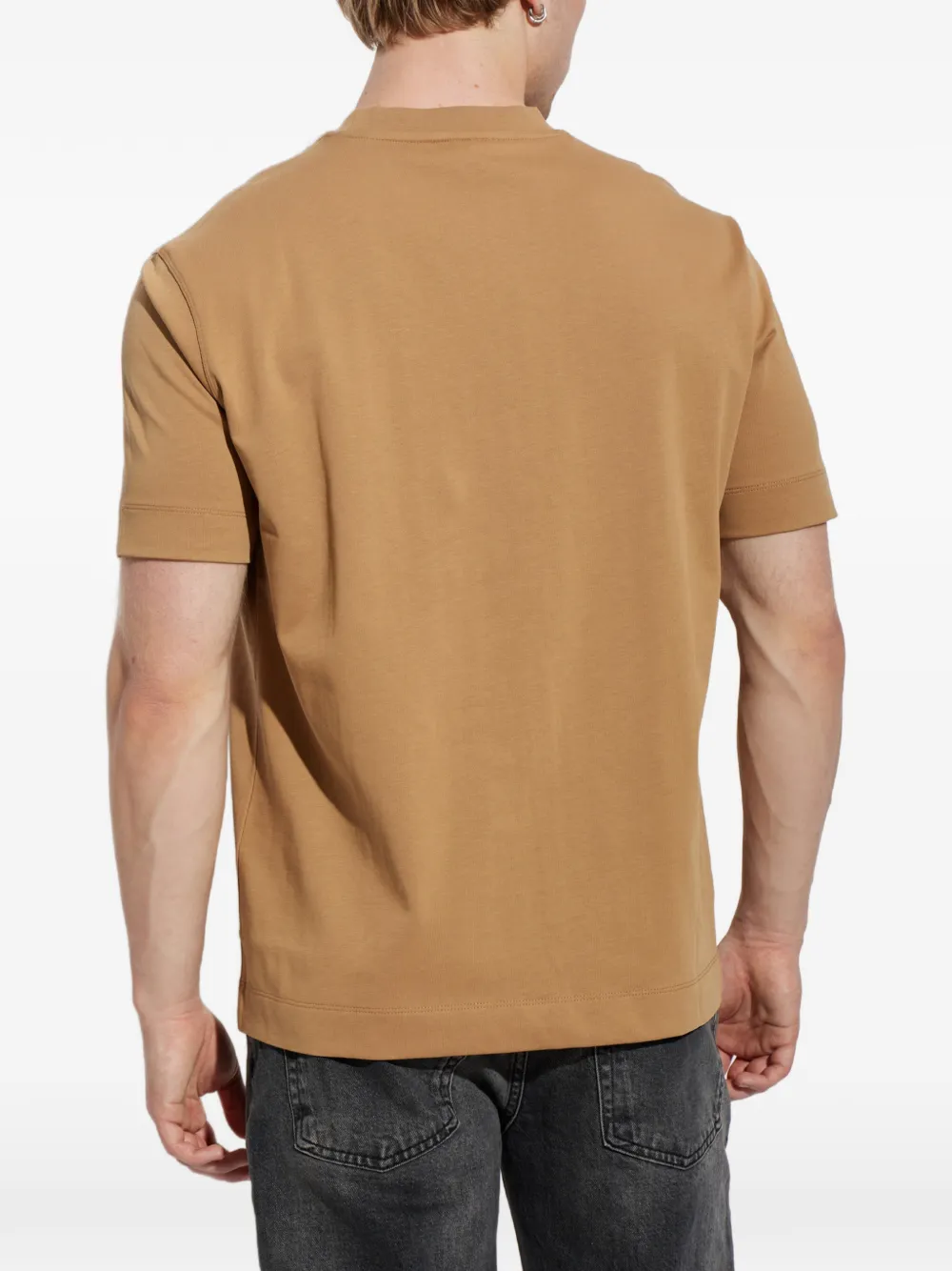 Emporio Armani T-shirt met geborduurd logo Beige