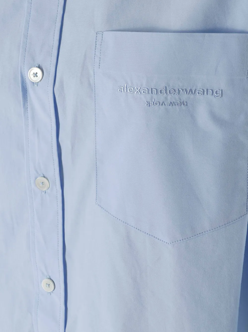 Alexander Wang Cropped blouse met geborduurd logo Blauw