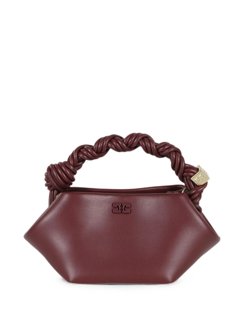 GANNI mini Bou braided-handle tote bag - Rosso