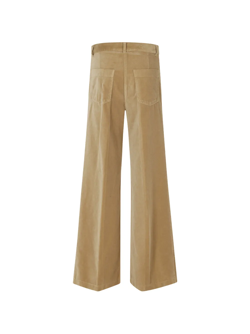 ASPESI Ribfluwelen broek met wijde pijpen Beige