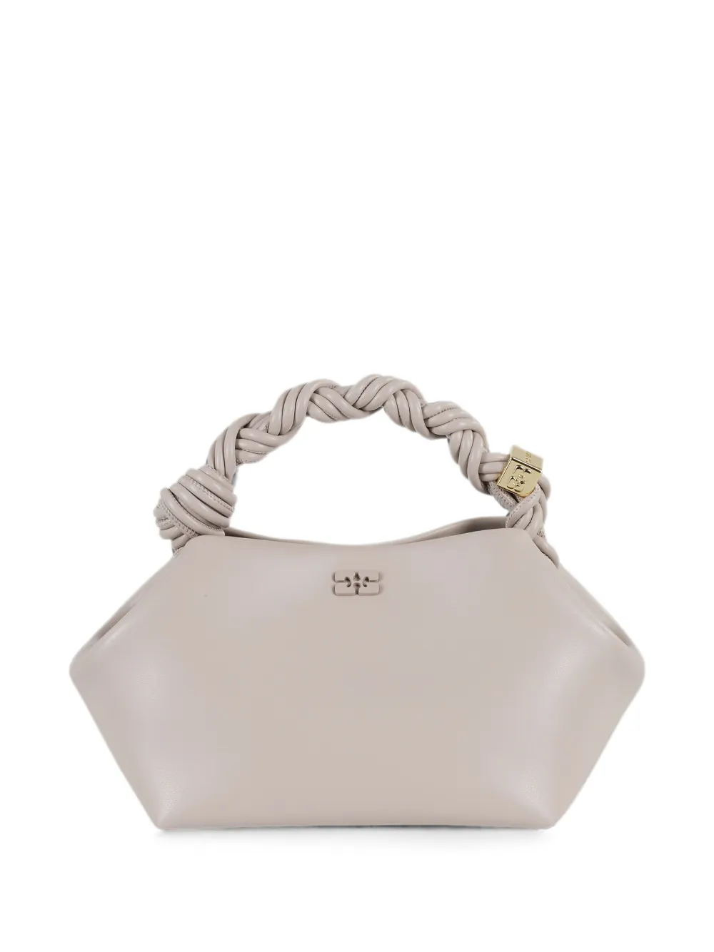 GANNI small Bou braided-handle tote bag - Grigio