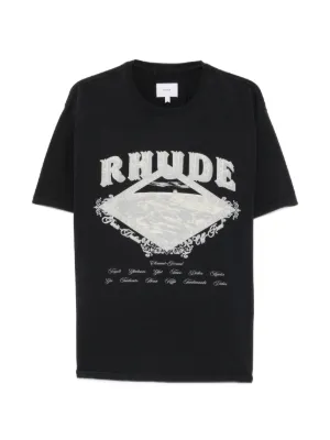 RHUDE graphic-print T-shirt | Black | FARFETCH