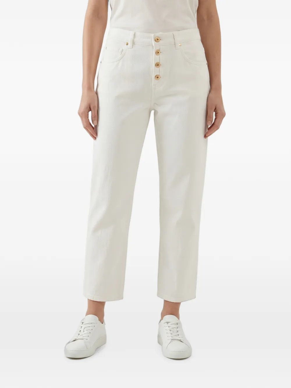 Brunello Cucinelli cropped cotton jeans - Toni neutri
