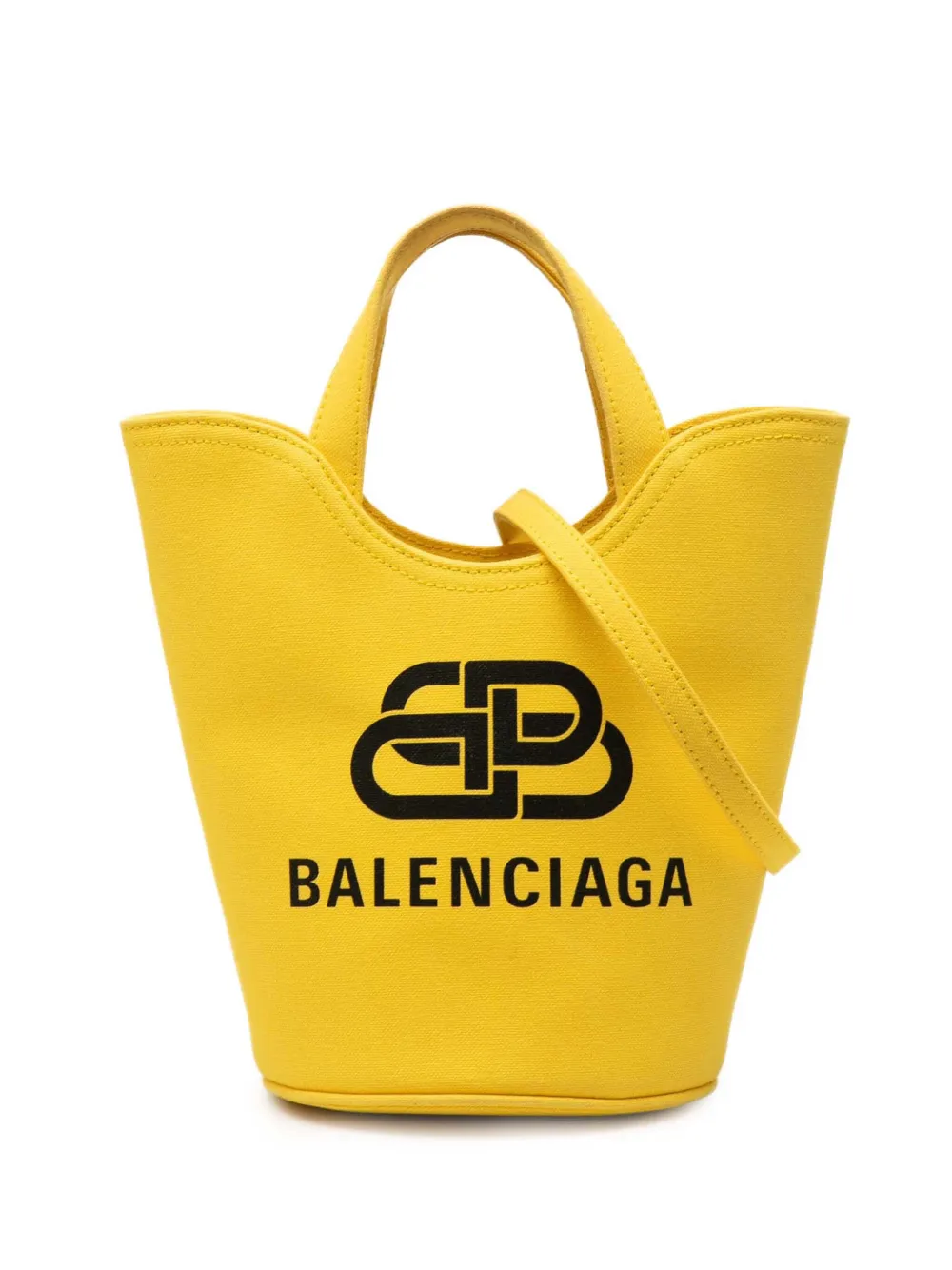 Balenciaga Pre-Owned Borsa a secchiello XS in tela 2021 - Giallo