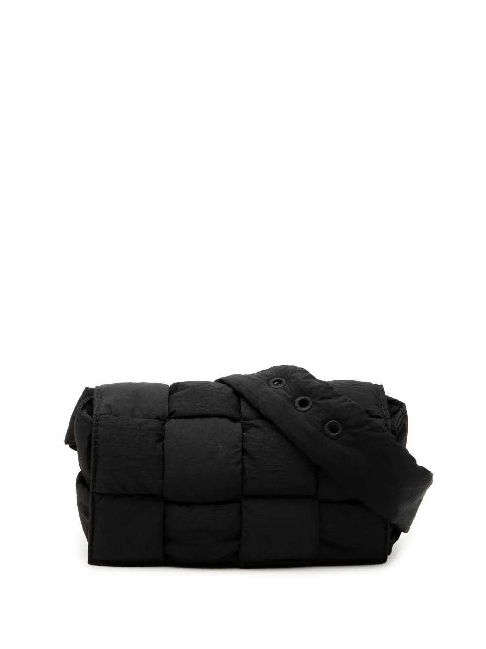 Bottega Veneta Pre-Owned Marsupio Tech Cassette mini in nylon con design Intrecciato imbottito 2012-2026 - Nero