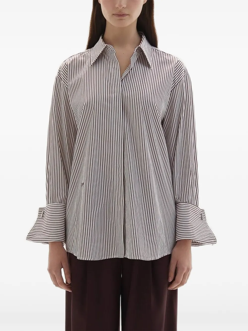 Joaen Lowell Stripe-print Shirt In White