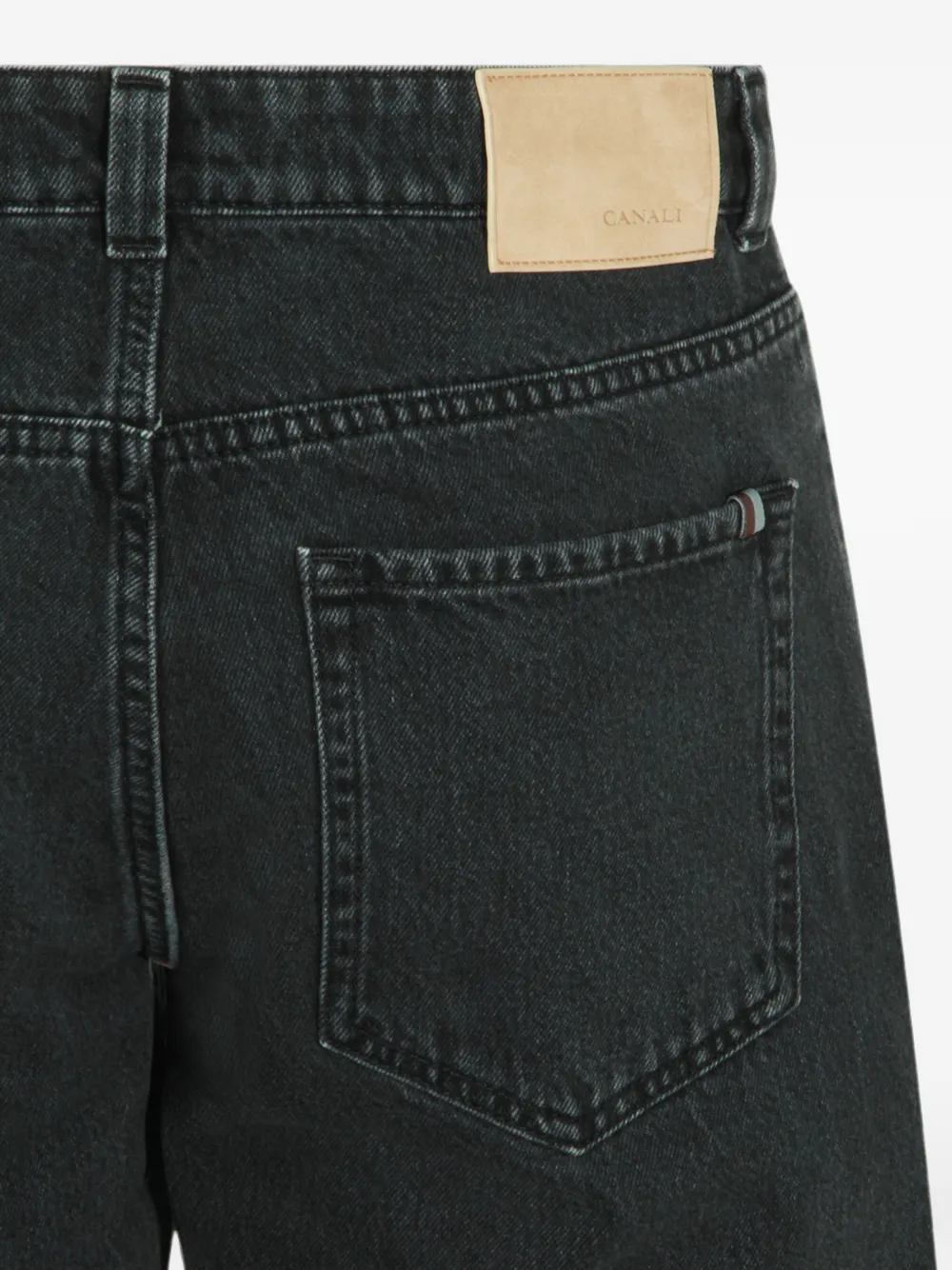 Canali Jeans met logopatch Zwart