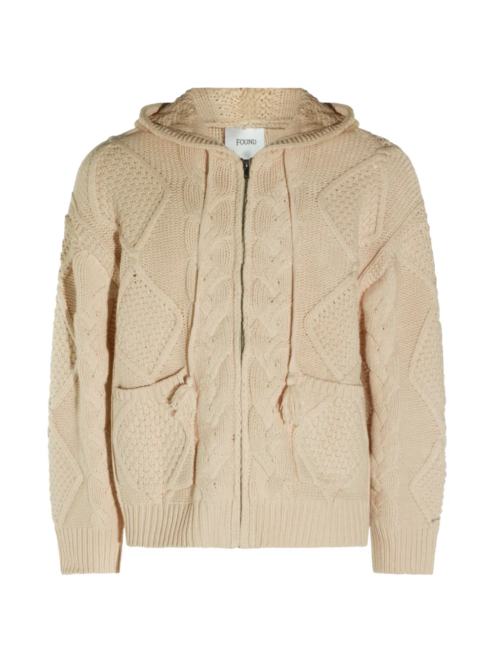 FOUND cable-knit hoodie - Toni neutri