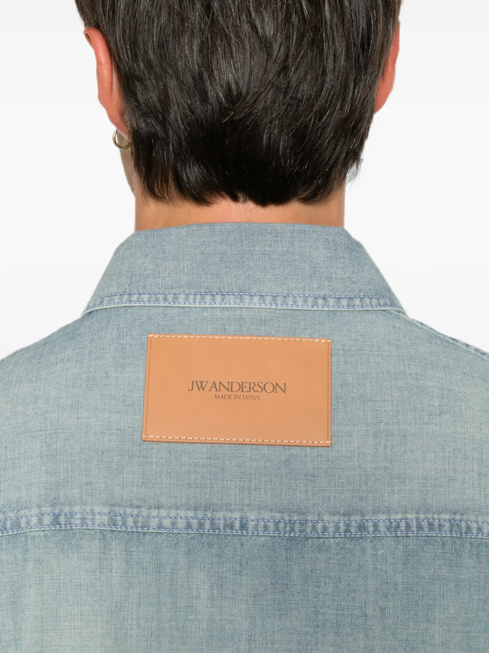 JW Anderson Chambray katoenen overhemd met borstzak en logo-patch Blauw