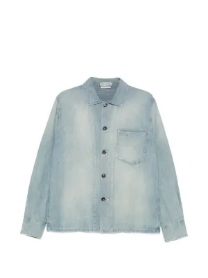 A BATHING APE® Shark Denim Shirt | Blue | FARFETCH JO