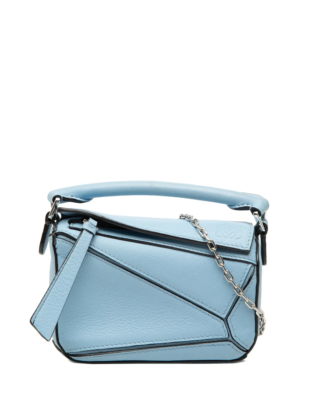 Loewe Pre-Owned Borsa a tracolla Nano Puzzle in pelle di vitello 2020 - Blu