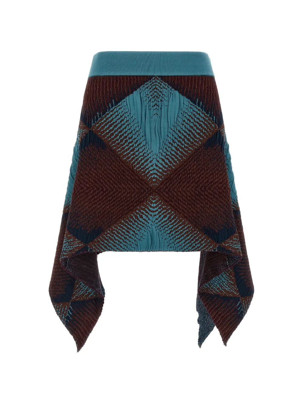 Kiko Kostadinov Ikat Argyle asymmetric skirt - Blu