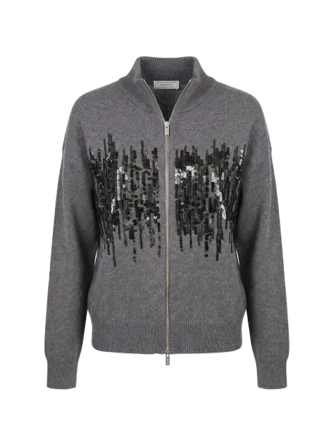Peserico sequin-embellished zip-up cardigan