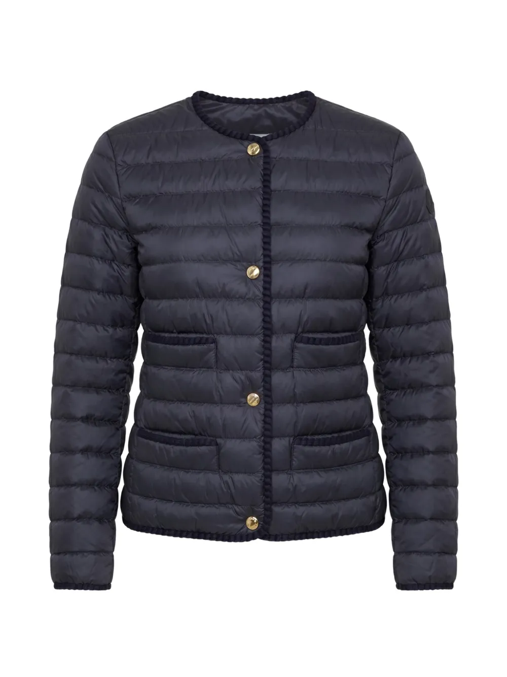 Moncler Circaete gewatteerd jack met gevlochten afwerking Blauw