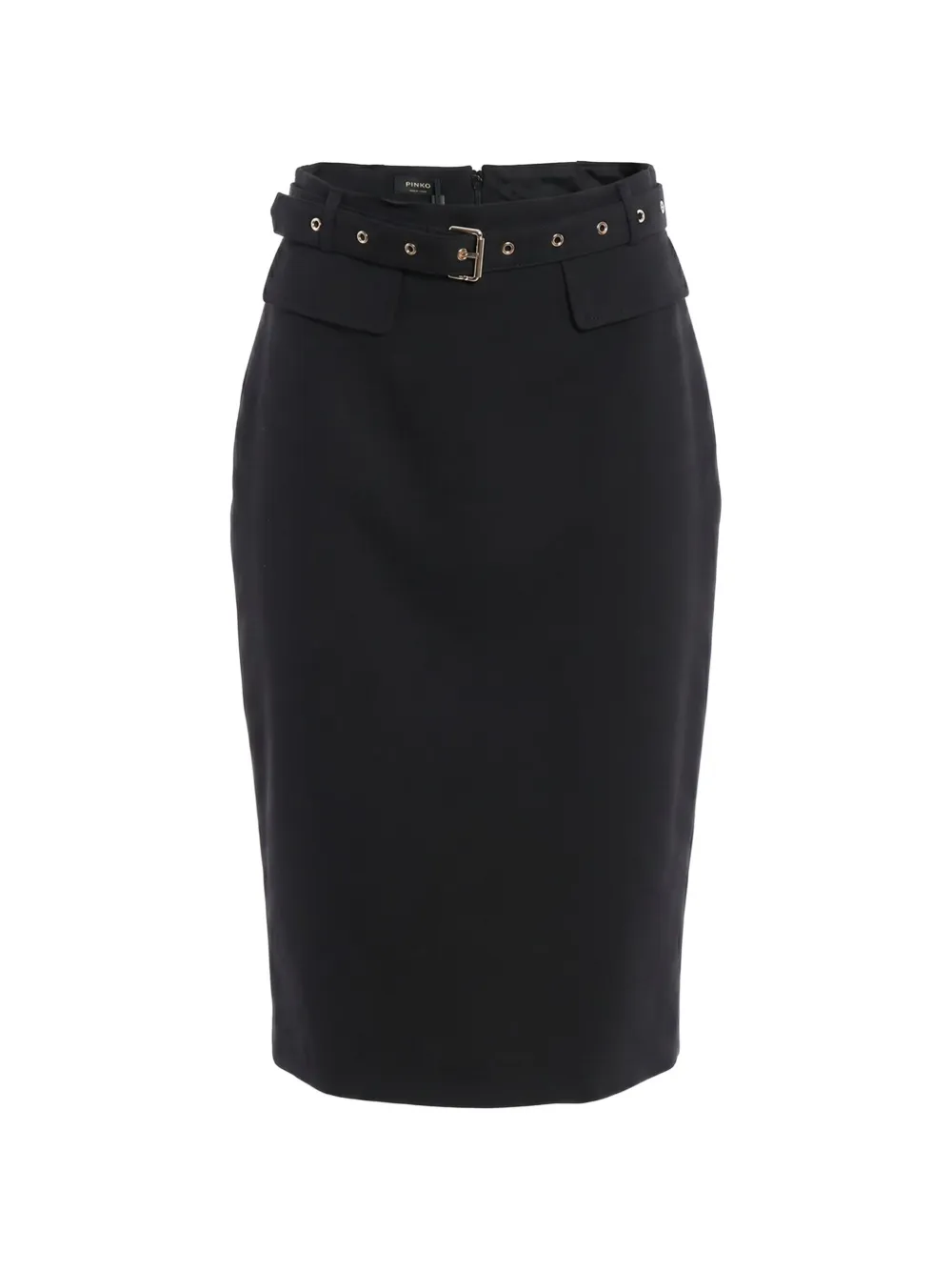 PINKO Gazania belted front-slit midi skirt - Schwarz