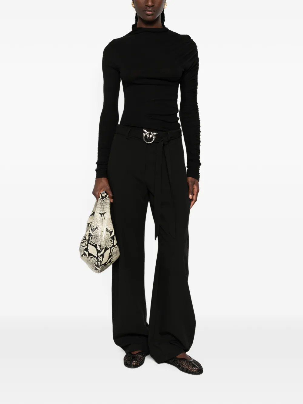 PINKO Love Birds broek met gesp Zwart