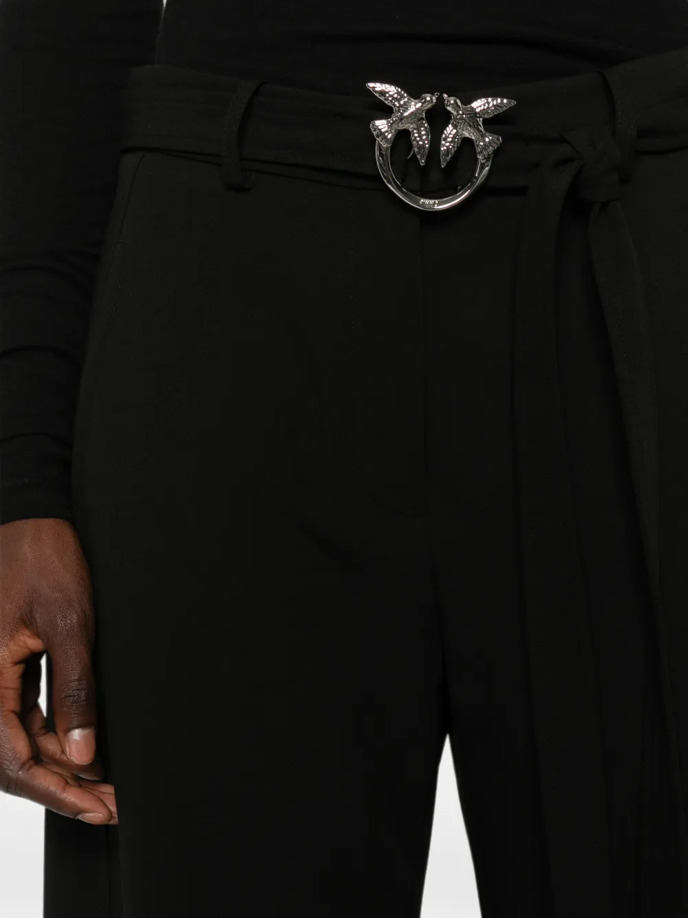 PINKO Love Birds broek met gesp Zwart