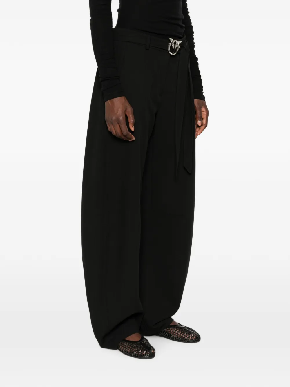 PINKO Love Birds broek met gesp Zwart