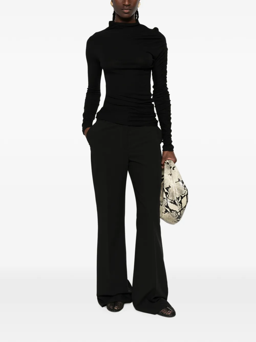 PINKO Flared pantalon Zwart