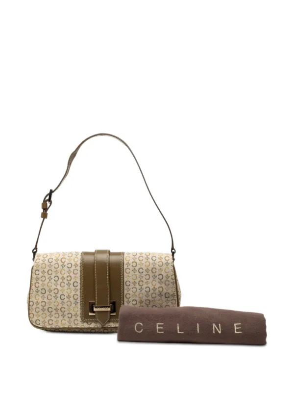 Celine Pre-Owned 2000 C Macadam Canvas Flap Shoulder Bag | Brown