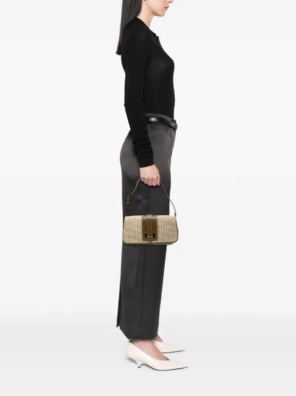 Celine Pre-Owned 2000 C Macadam Canvas Flap Shoulder Bag | Brown