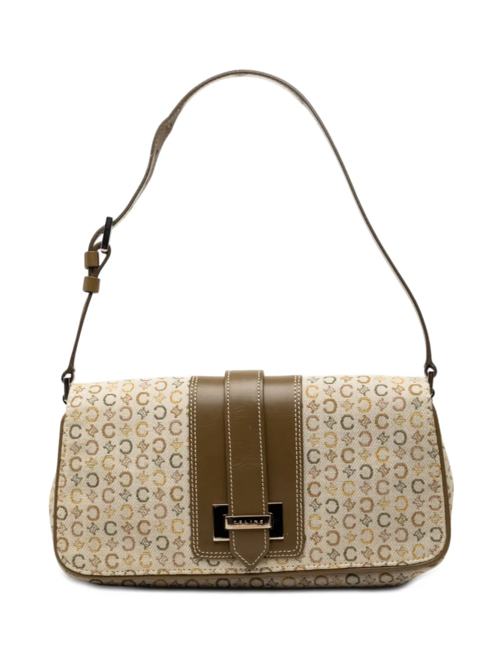 Celine Pre-Owned 2000 C Macadam Canvas Flap shoulder bag - Brown