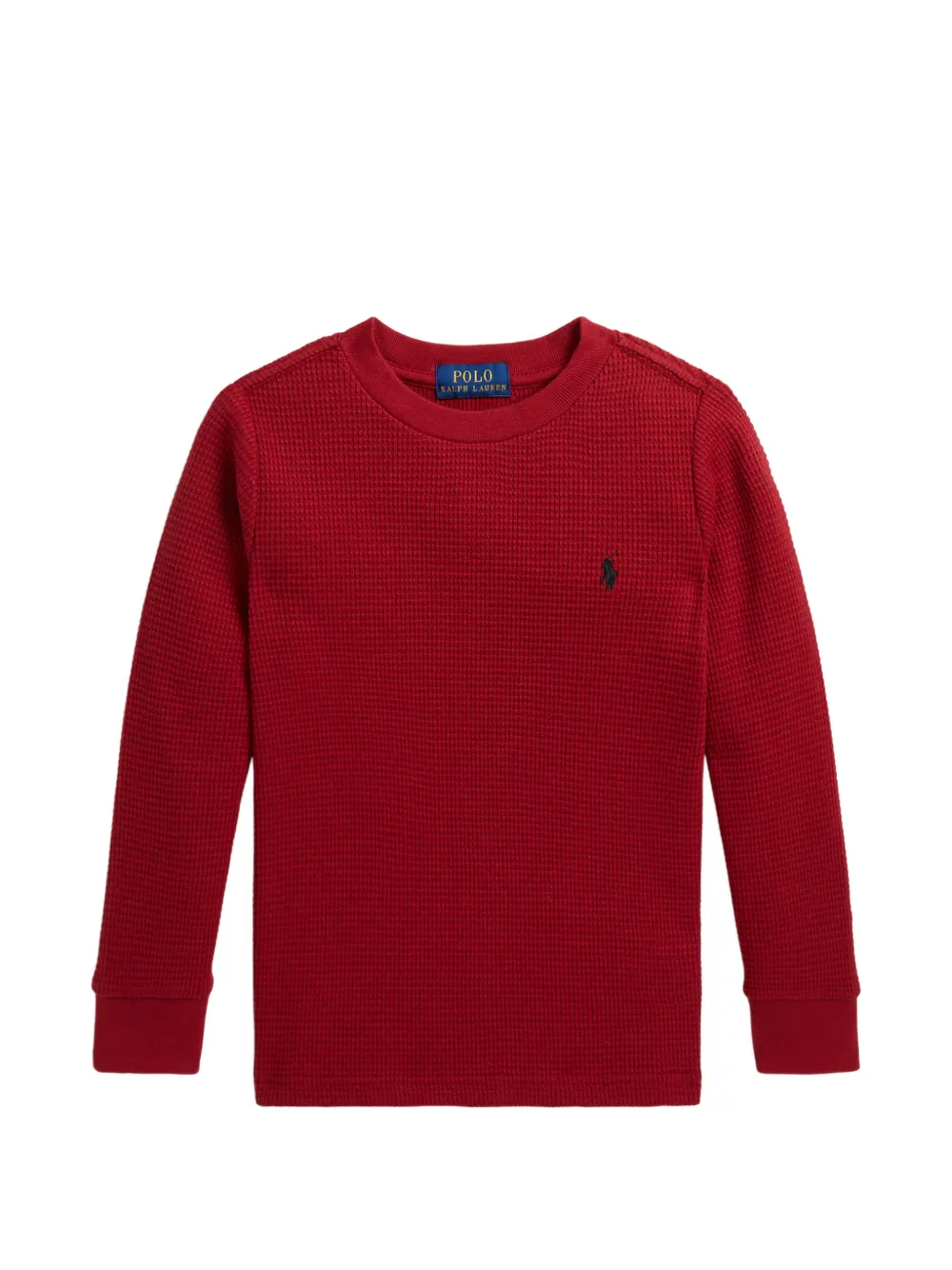 POLO RALPH LAUREN KIDS Langarmshirt aus Waffelstrick-Strick - Rot