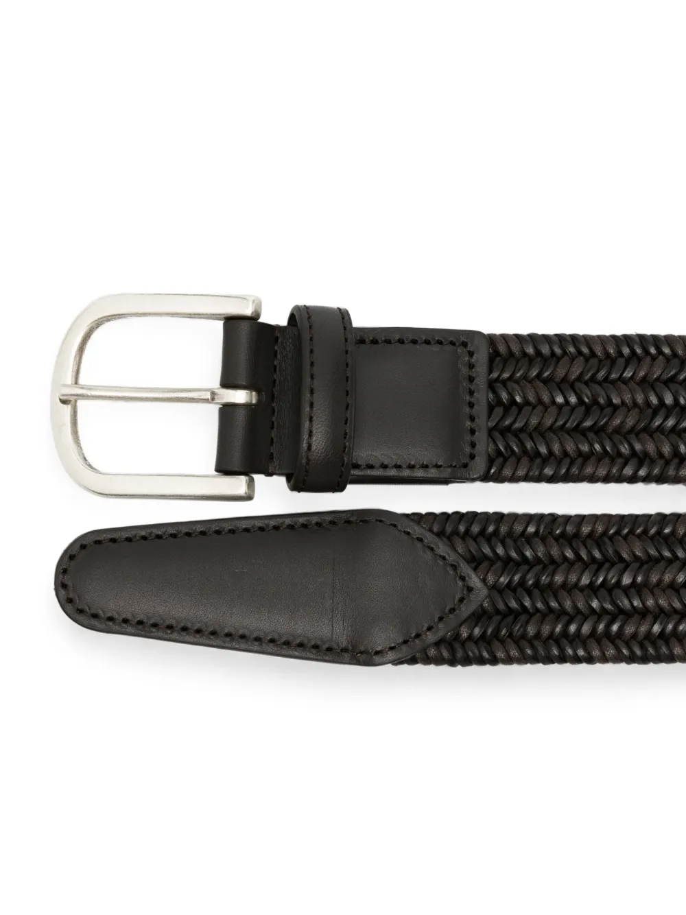 Canali Geweven leren riem Bruin