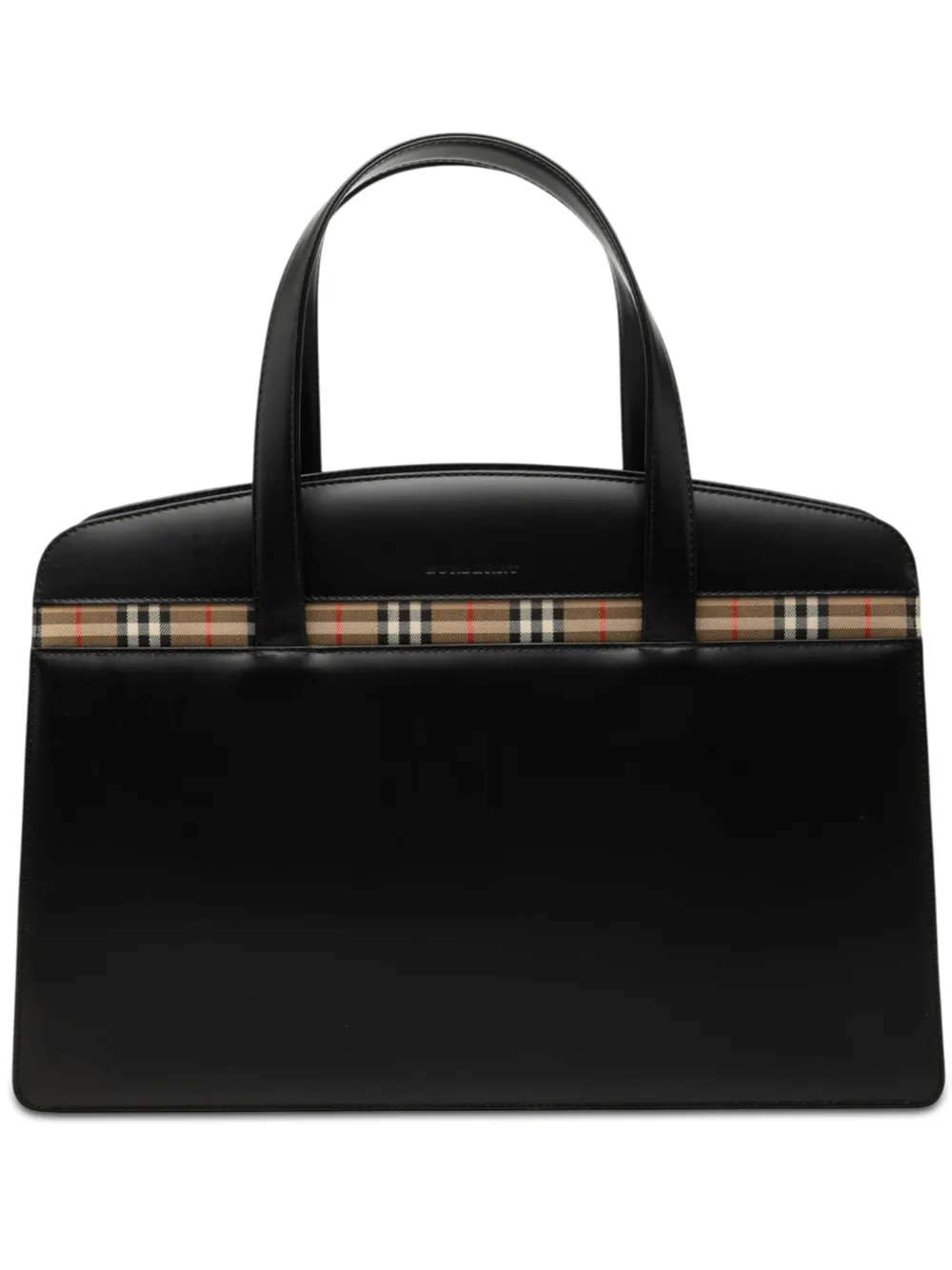 Burberry Pre-Owned 2000-2017 House Check Trimmed Leather handbag - Schwarz