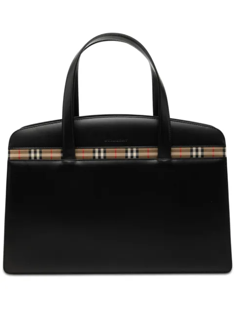 Burberry Pre-Owned bolso de mano de cuero con ribete con motivo House Check 2000-2017