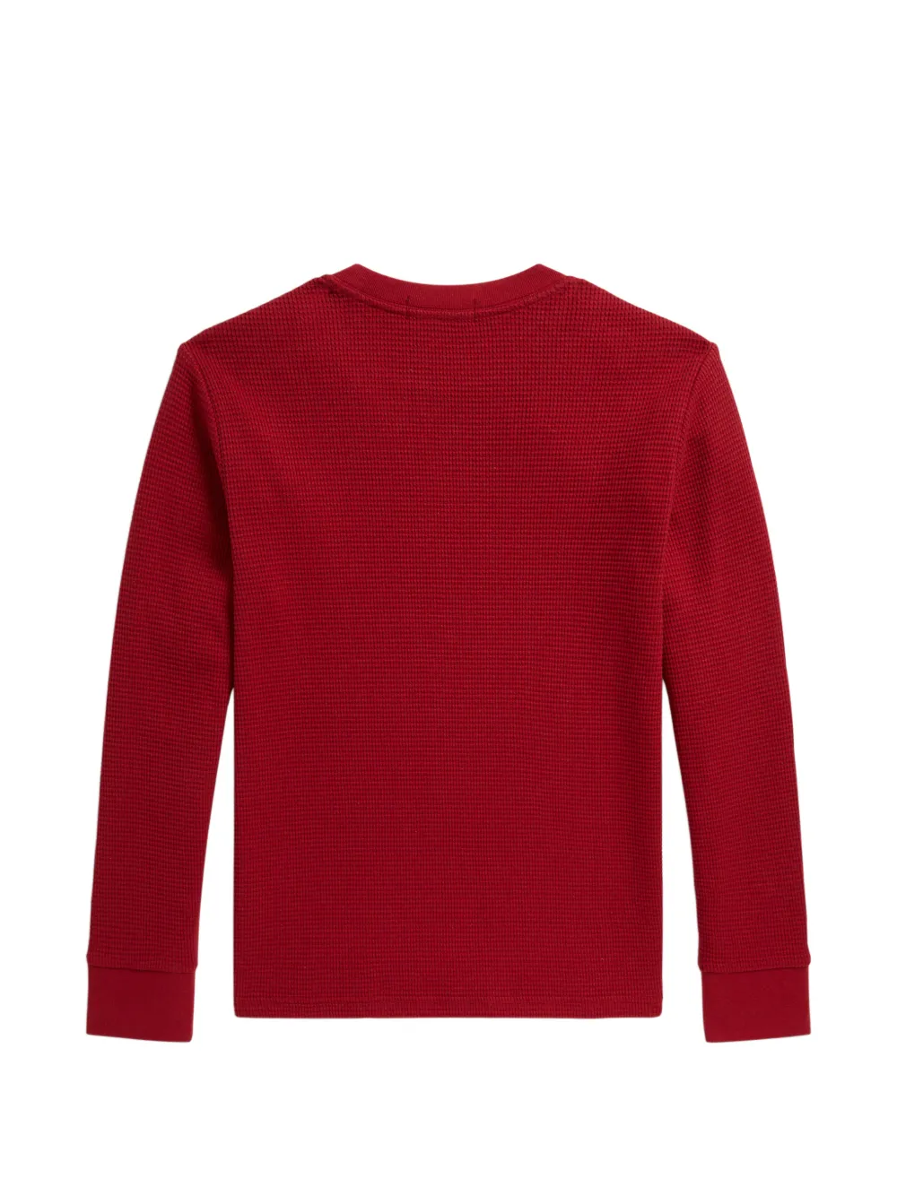 POLO RALPH LAUREN KIDS Katoenen wafelgebreide sweater met lange mouwen Rood