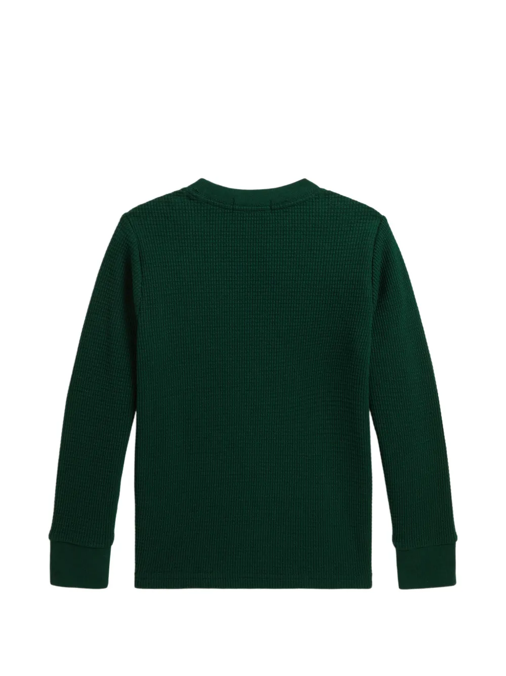 POLO RALPH LAUREN KIDS Wafelgebreid katoenen T-shirt met lange mouwen Groen