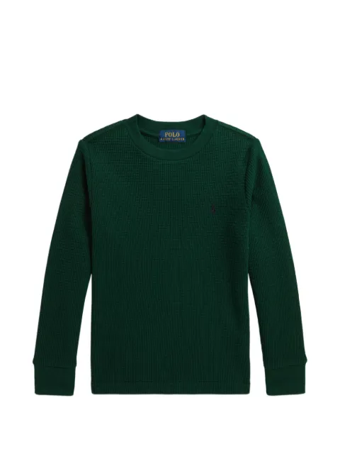 POLO RALPH LAUREN KIDS playera de tejido gofrado manga larga