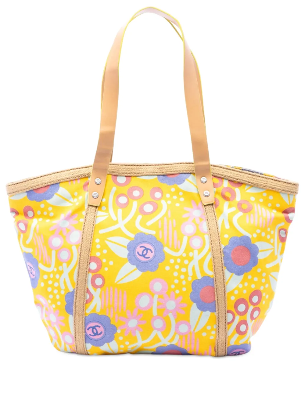 CHANEL Pre-Owned Borsa tote CC High Summer Flower in tela 2003-2004 - Giallo