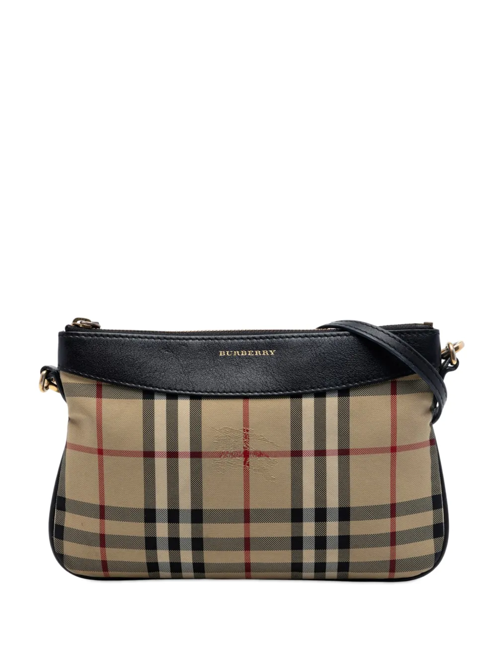 Burberry Pre-Owned Borsa a tracolla in tela Peyton con motivo Haymarket Check 2000-2017 - Toni neutri
