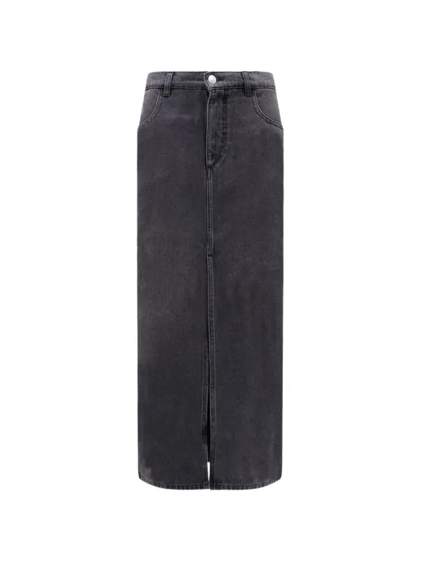 Isabel Marant Faharia Front-slit Skirt in Grey