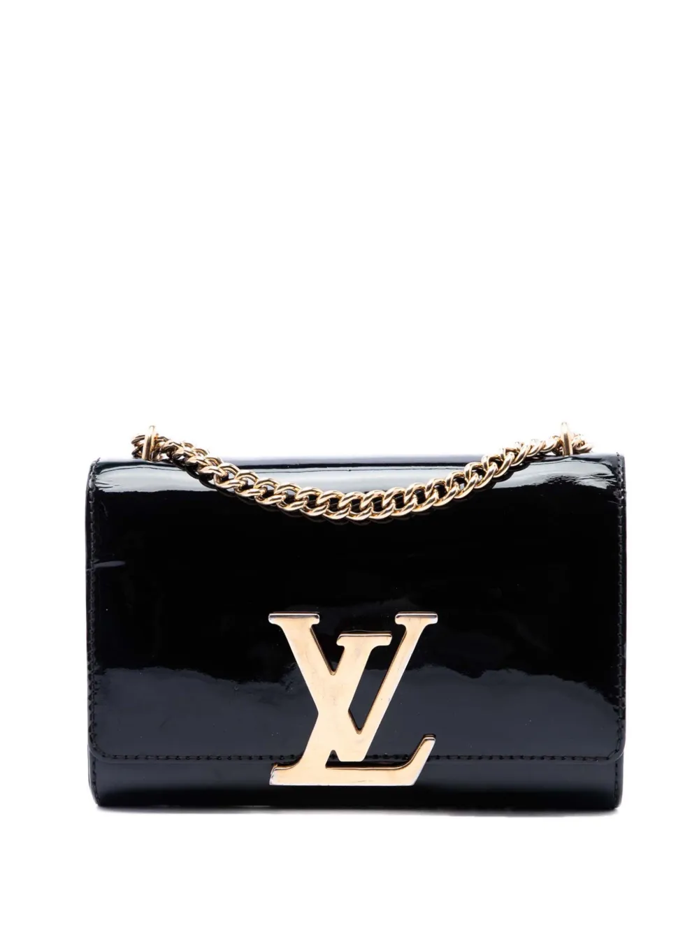 Louis Vuitton Pre-Owned Borsa a tracolla Louise Sliding Chain MM in vernice 2015 - Nero