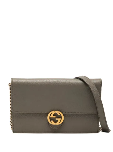 Gucci Pre-Owned bolsa crossbody Wallet on Chain de piel de becerro Dollar con logo G entrelazada 2000-2015