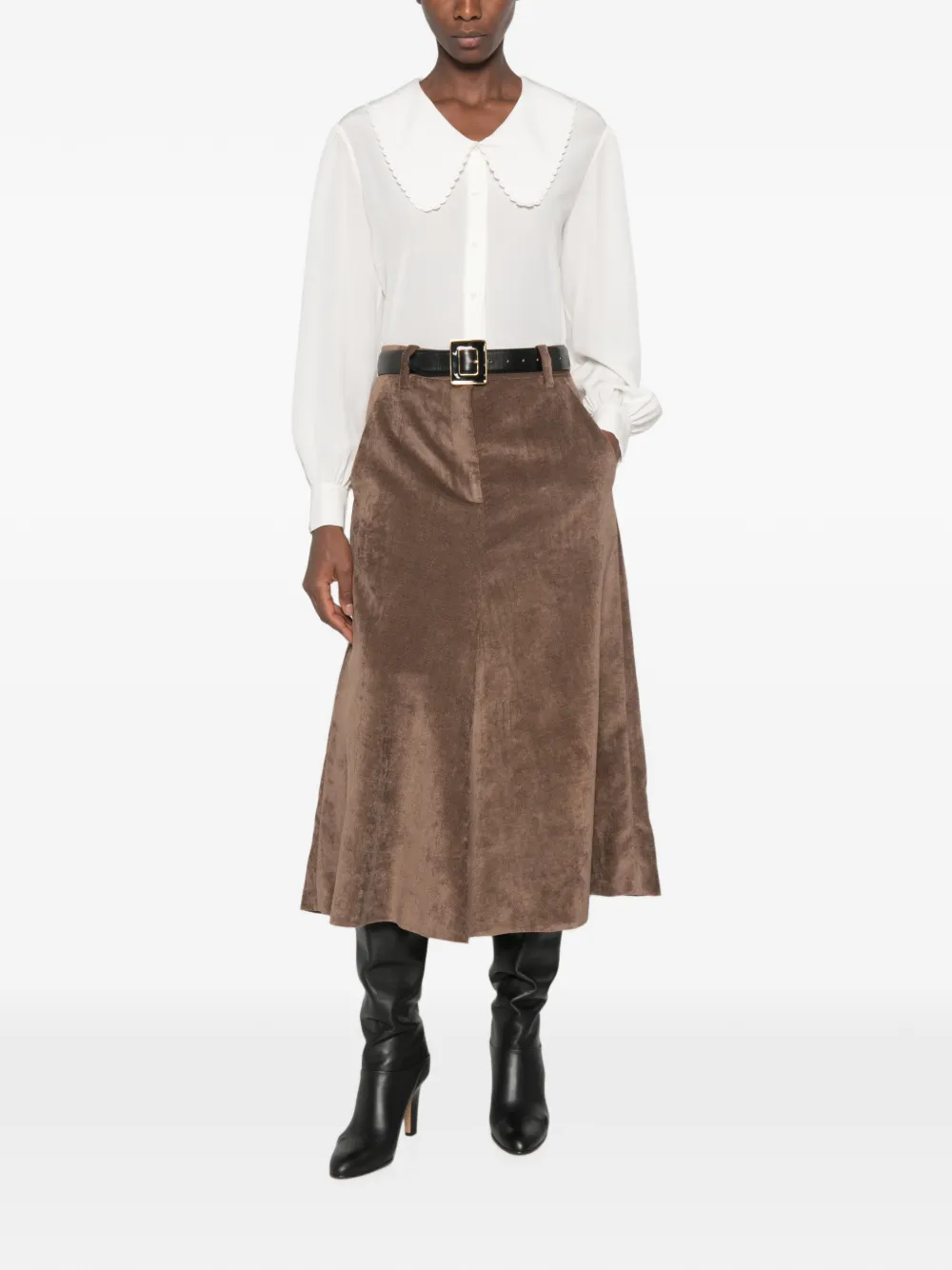 Chloé Crêpe de chine blouse met pofmouwen Wit