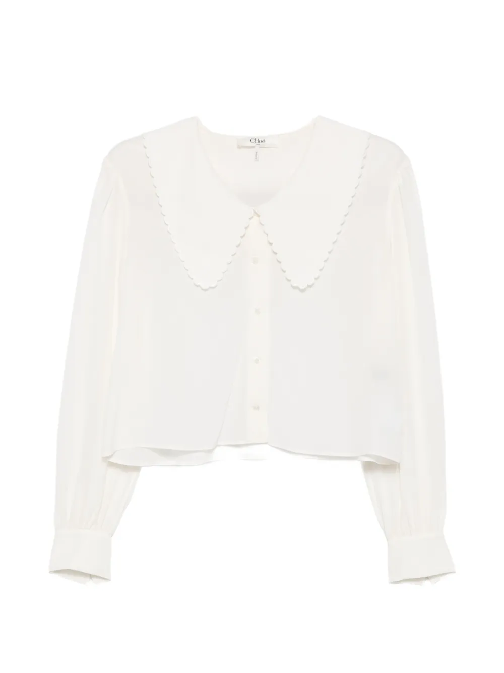 Chloé scalloped peter pan collar blouse - White