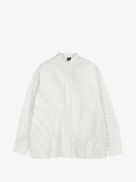 Vera Wang Boyfriend striped mandarin-collar shirt