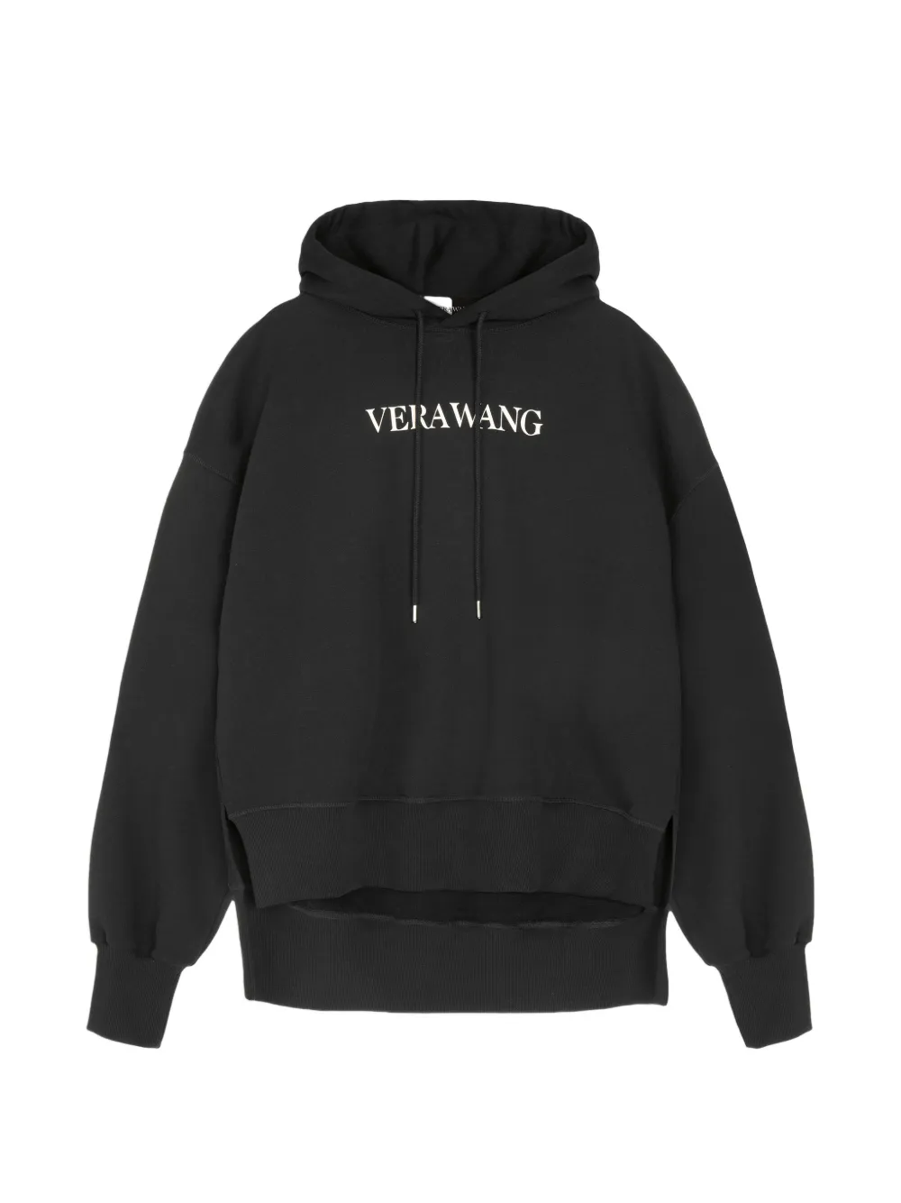 Vera Wang logo-print oversized cotton hoodie - Nero